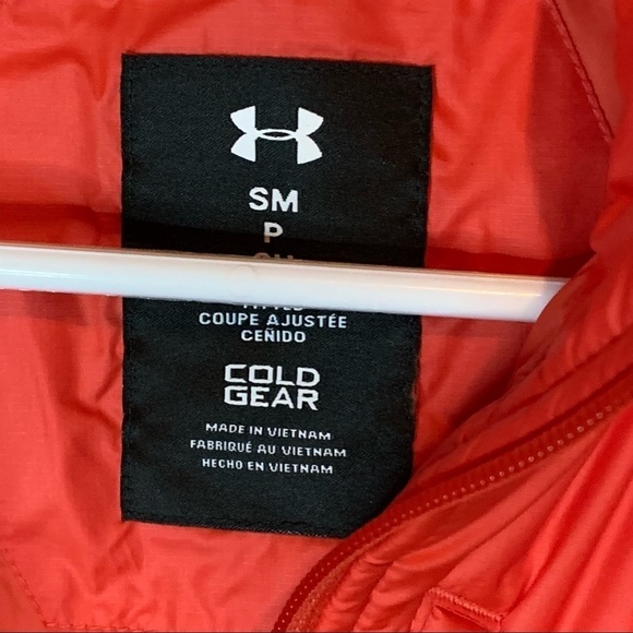 Men’s Under Armour ColdGear Reactor Jacket Puffer Coat Packable Orange - Picture 4 of 6